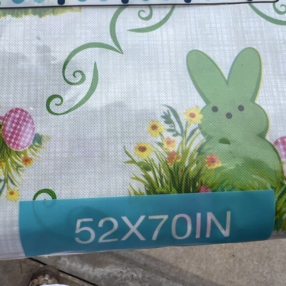 PEEPS Tablecloth EASTER Vinyl PEVA 52x70 Oblong Table Wipe Clean Bunnies NWT New - Picture 4 of 4